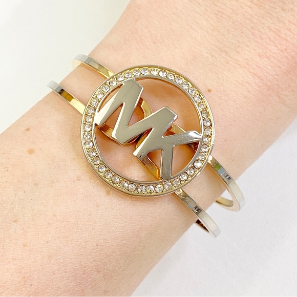 Michael Kors Jewelry - Michael Kors Pave Crystal Silver and Gold Tone Bracelet